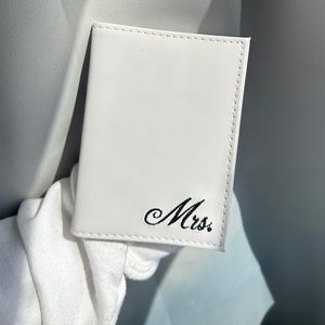 Mrs. White Faux Leather Passport Holder